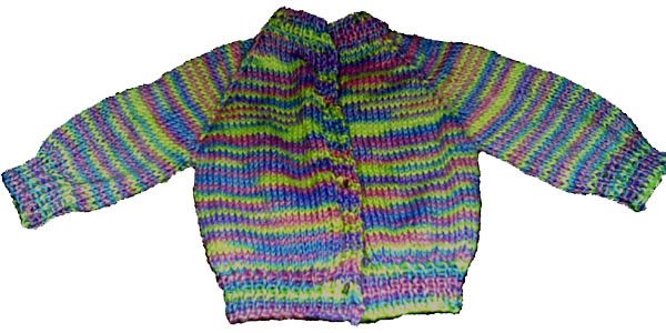 Top-down baby cardigan